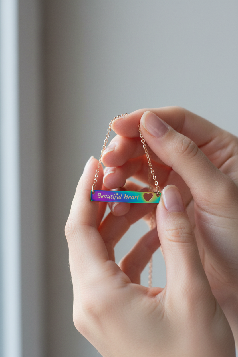 Rainbow PVD beautiful heart pendant