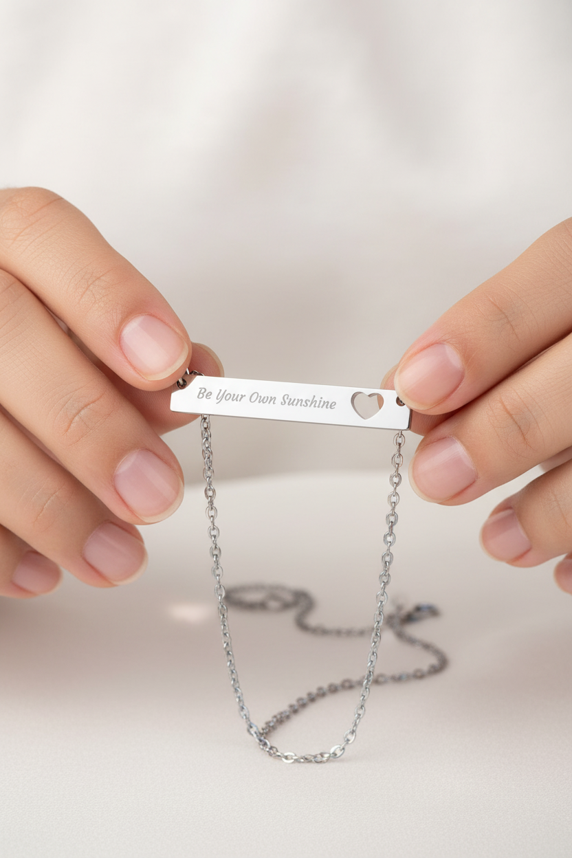 Stainless Steel be your own sunshine pendant