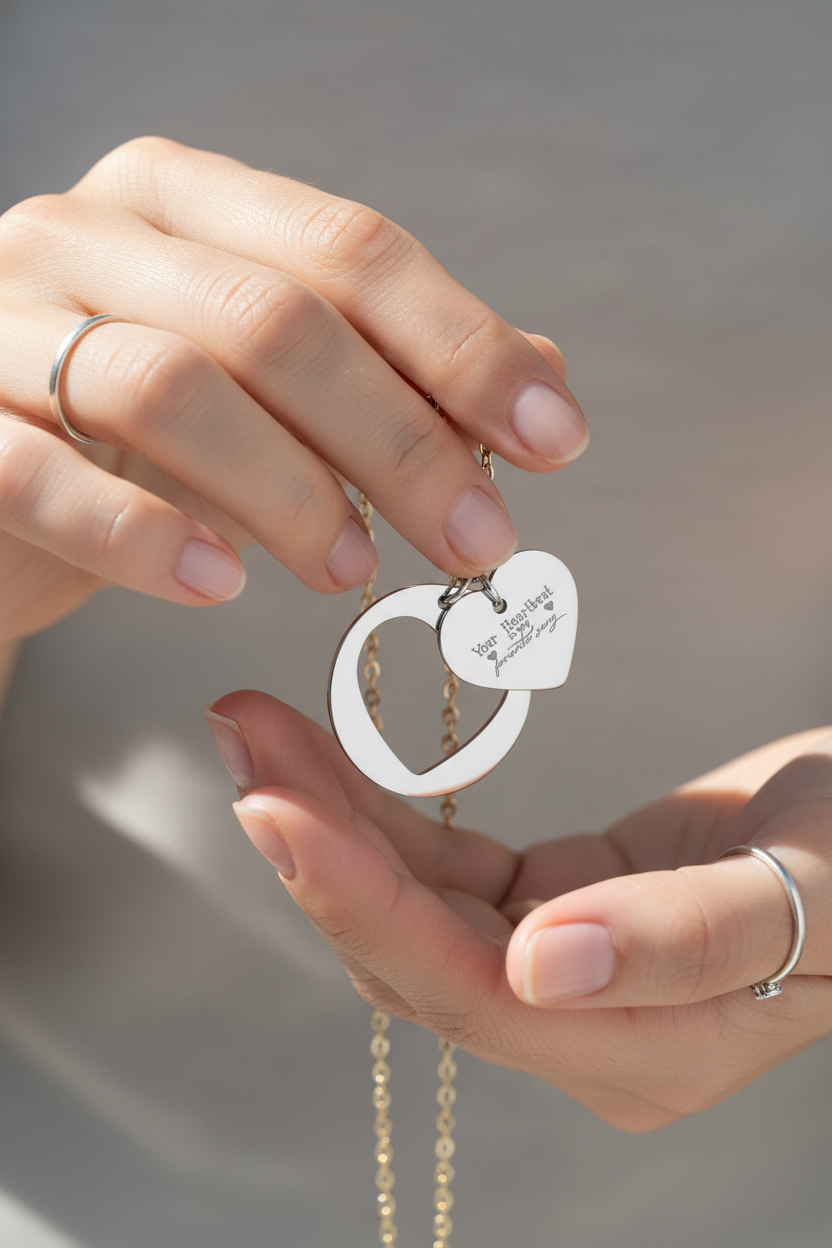 Stainless Steel heartbeat pendant