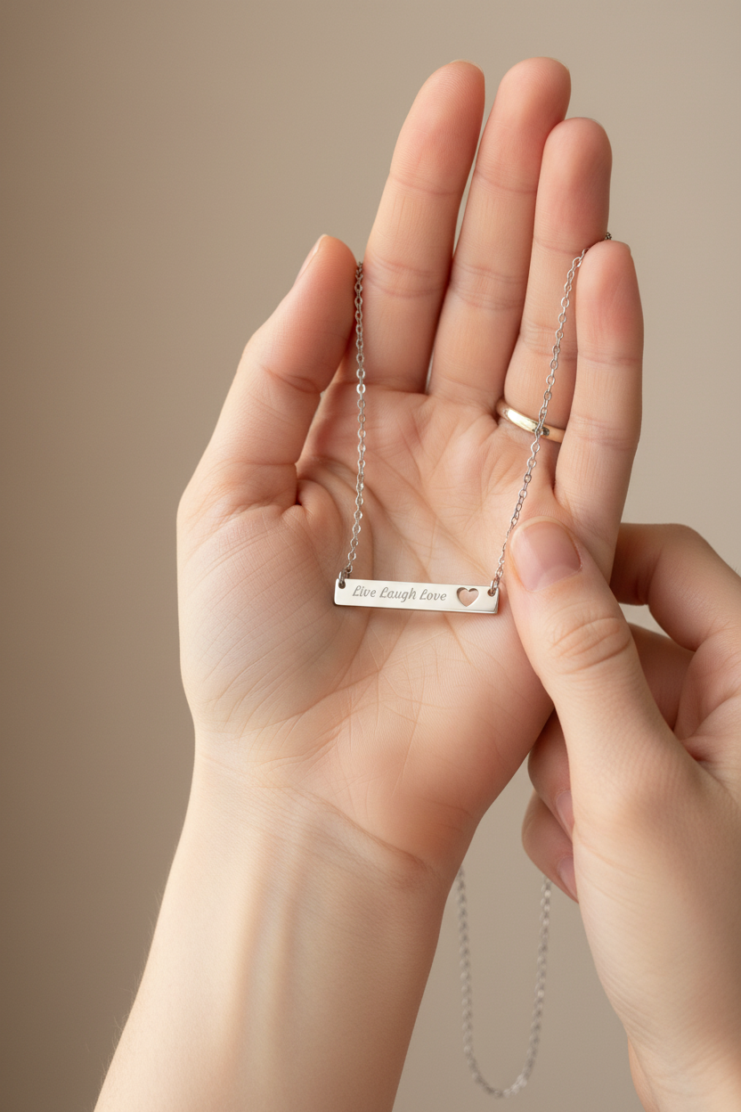 Stainless Steel live laugh love pendant